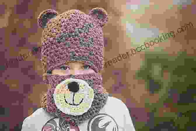 A Cozy Teddy Bear Hat And Cowl Crocheted In A Soft, Plush Yarn Teddy Bear Hat And Cowl Crochet Pattern : Crochet Pattern
