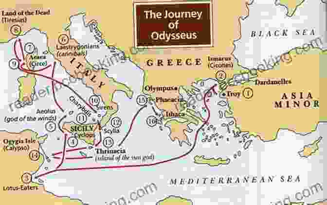A Map Of Homer's Odyssey, Showing The Journey Of Ulysses From Troy To Ithaca Homer S Odyssey: An Embiggened Simpsons Guide
