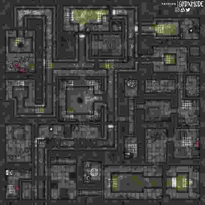 A Sprawling Dungeon Map Featuring Multiple Levels, Secret Passages, And Treacherous Traps, Perfect For Challenging Players In A Roleplaying Game. RPG Map Collection / Dungeons And Caves: Collection Of Maps For Role Playing Games For Gamers And Game Masters