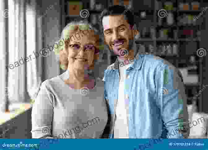 An Elderly Mother And Son Sitting Together, Smiling And Holding Hands. Mother And Son: The Respect Effect