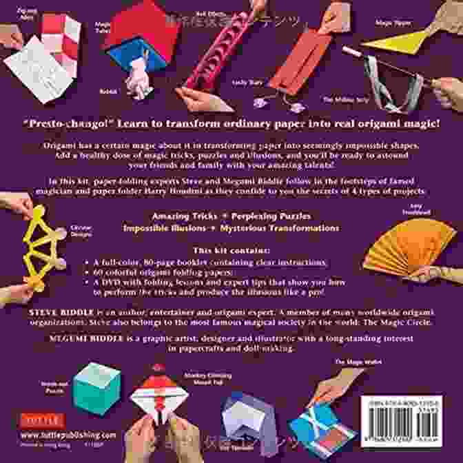 Book Cover Of Amazing Paper Folding Tricks, Puzzles, And Illusions Origami Magic Ebook: Amazing Paper Folding Tricks Puzzles And Illusions: Origami With 17 Projects And Downloadable Video Instructions