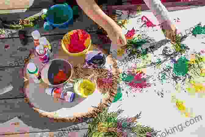 Children Painting With Natural Pigments And Brushes Made From Sticks And Leaves Organic Art Materials For Kids: Handmade Natural Art Supplies: Organic Artist For Kids