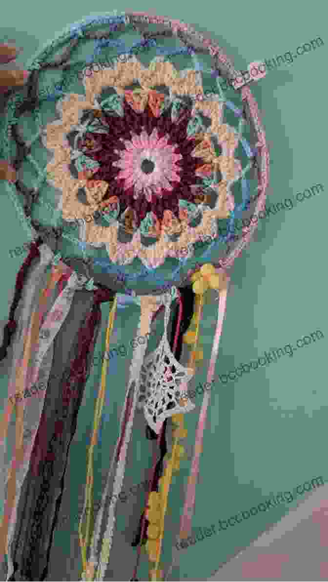 Close Up Of A Crochet Dream Catcher With Intricate Web Design And Colorful Beads Dreams Catcher Crochet Projects: Make Your Room Looks Like A Wonderland With Your Handmade Dreams Catcher