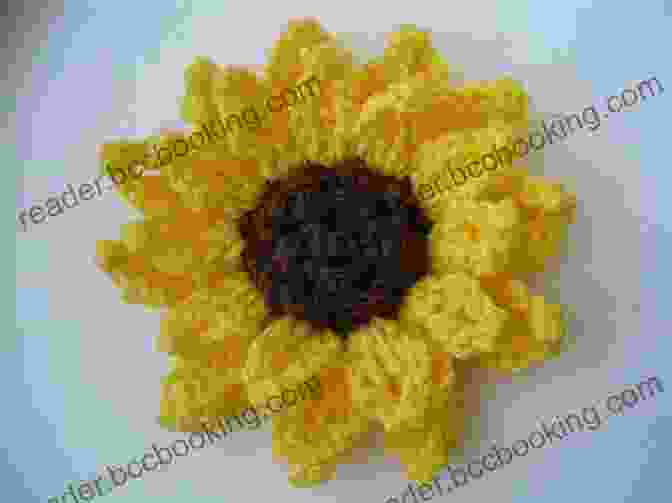 Close Up View Of The Intricate Sunflower Petals On The Crochet Hat CROCHET PATTERN PDF Giant Sunflower Petal Hat