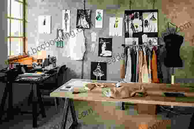 Fashion Designer Working In A Creative Studio, Surrounded By Inspiration And Design Materials, Embracing Innovation. Developing A Fashion Collection (Basics Fashion Design)