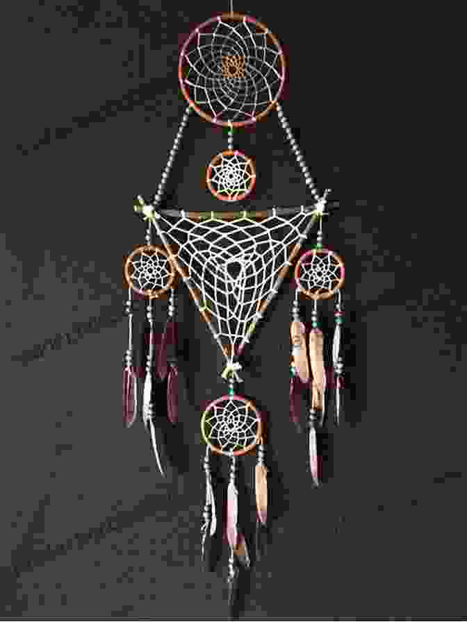 Handmade Crochet Dream Catcher With Unique Color Scheme And Feather Embellishments, Symbolizing Personal Aspirations And Positive Energy Dreams Catcher Crochet Projects: Make Your Room Looks Like A Wonderland With Your Handmade Dreams Catcher