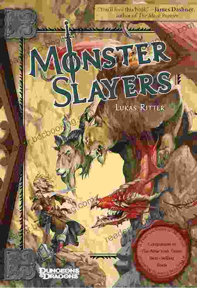 Lukas Ritter, The Monster Slayer, Stands Tall Against A Backdrop Of A Fiery Sunset, His Sword Drawn And Eyes Blazing With Determination. Monster Slayers Lukas Ritter