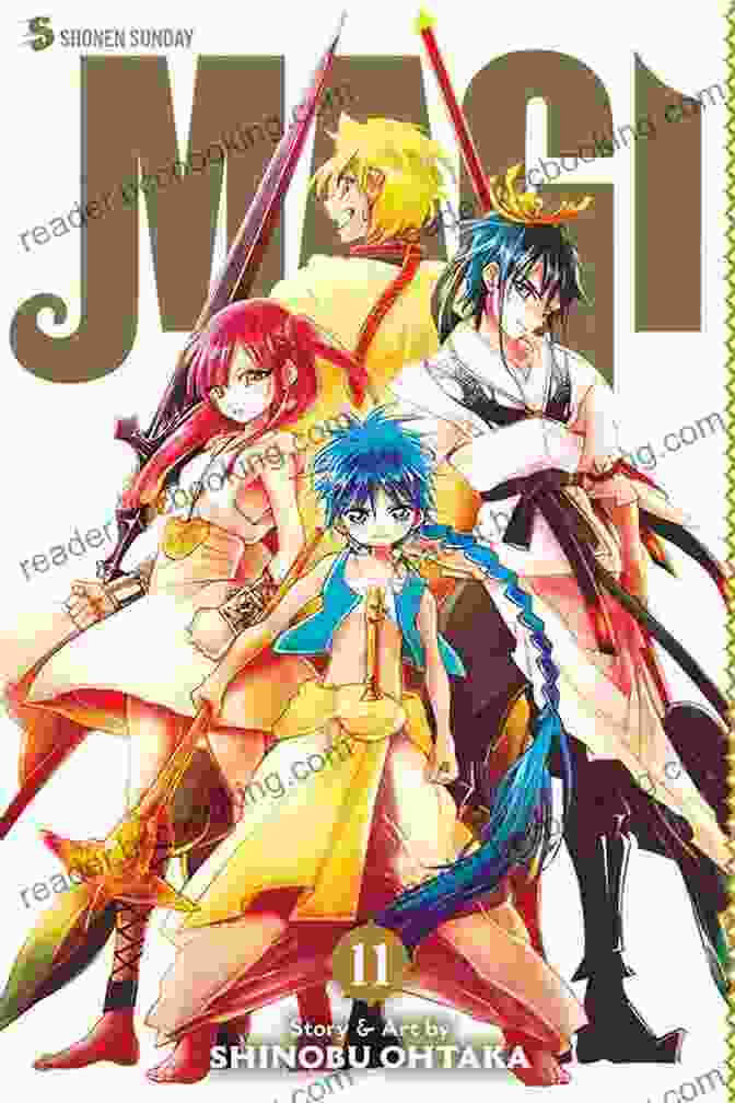 Magi: The Labyrinth Of Magic Vol. 1 Novel Cover Featuring Aladdin, Alibaba, And Morgiana Magi: The Labyrinth Of Magic Vol 4
