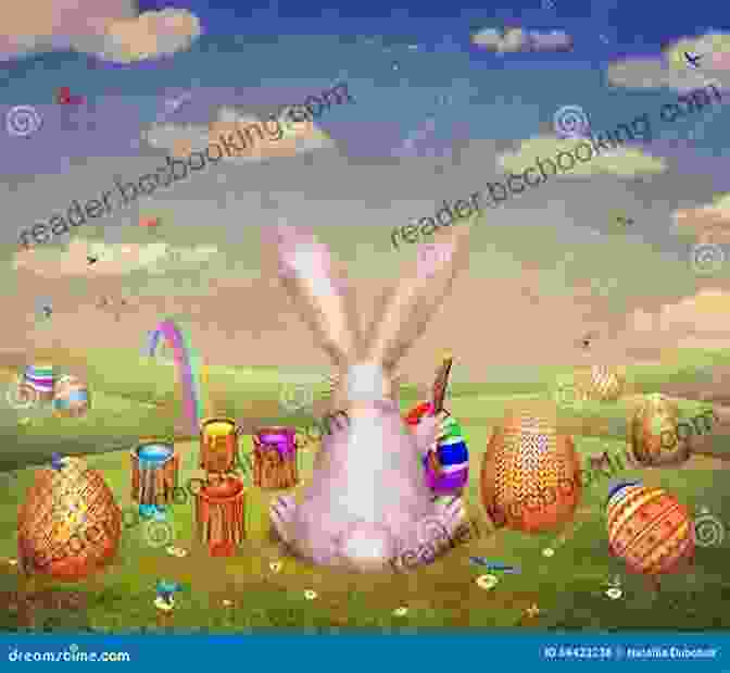 The Easter Bunny Sitting In His Workshop, Surrounded By Colorful Easter Eggs The First Interview With The Easter Bunny