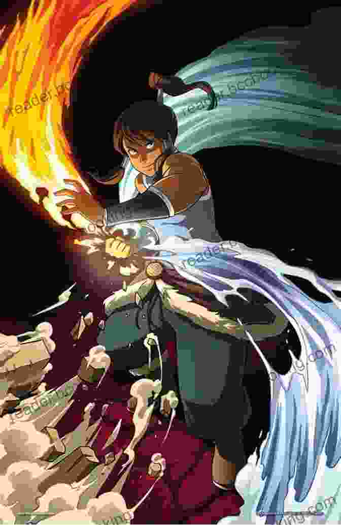 The Legend Of Korra Banner Featuring Korra Bending All Four Elements The Legend Of Korra: Ruins Of The Empire Part Two