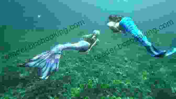Two Young Mermaids Swimming Together, Their Laughter Echoing Through The Water. Do Not Mess With The Mermaids